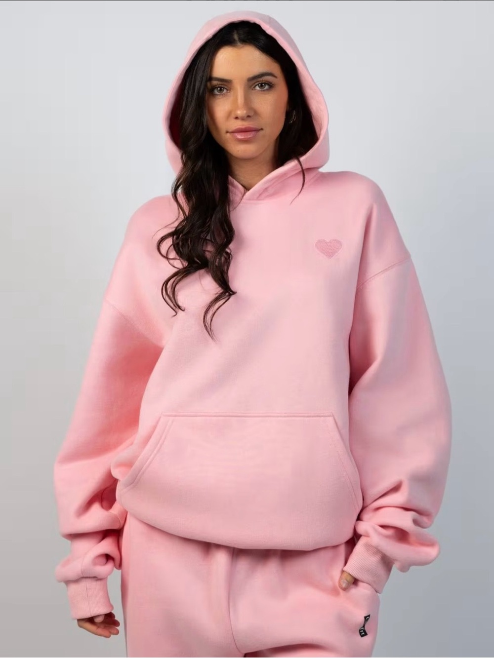 Comfrt Oversized Heart Kangaroo Hoodie